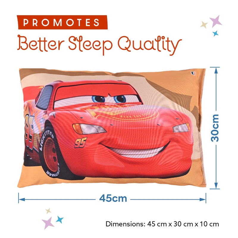 Kuber Industries 12x18 Inches Soft And Cozy Pillow for Kid's | Comfortable Pillow for 2 Year Olds Disney Car - Yellow - Image 4