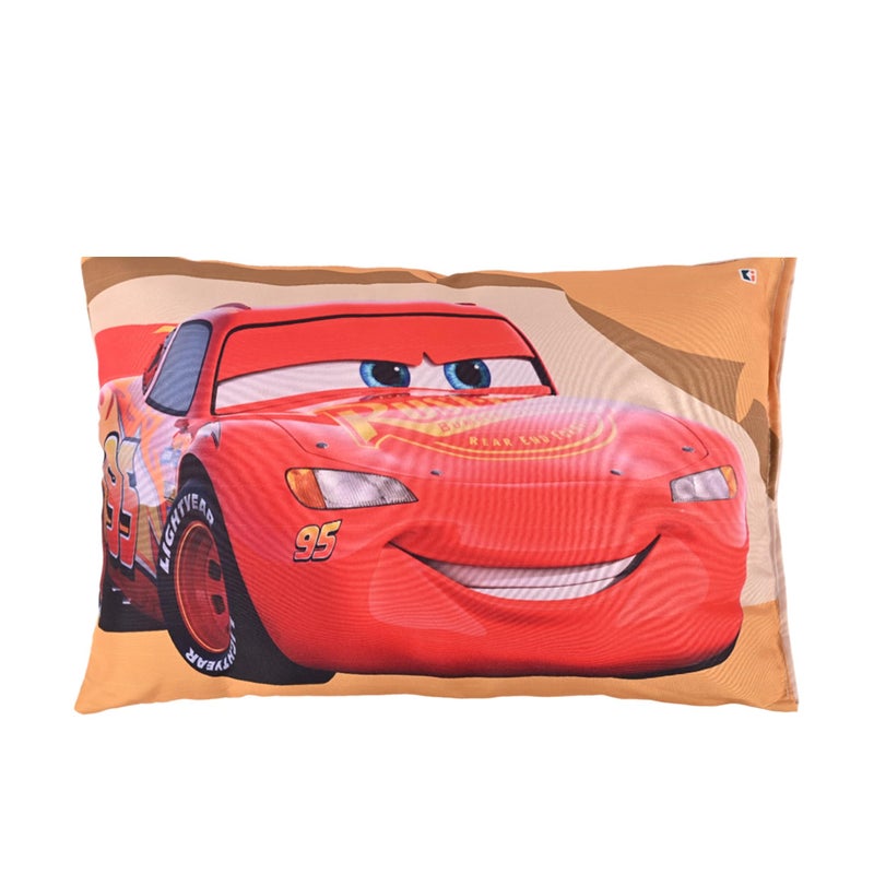 Kuber Industries 12x18 Inches Soft And Cozy Pillow for Kid's | Comfortable Pillow for 2 Year Olds Disney Car - Yellow - Image 1