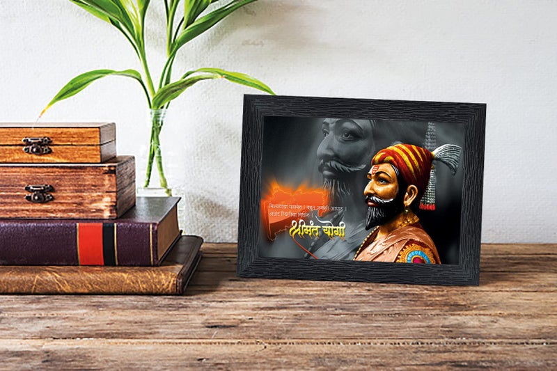 pnf Poster And Frames Chattrapati Shivaji Wooden Photo Frame With Acrylic Sheet | For Living, Pooja Room | Home Decoration Item | Best Gifting Option (6x8inch) 198281 - Image 2
