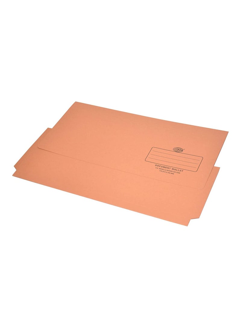 FIS FIS Document Wallets Orange Color, Pack of 50 Pcs, 320 gsm, F/S (210 x 330mm) Size - FSFF8OR  - Image 1
