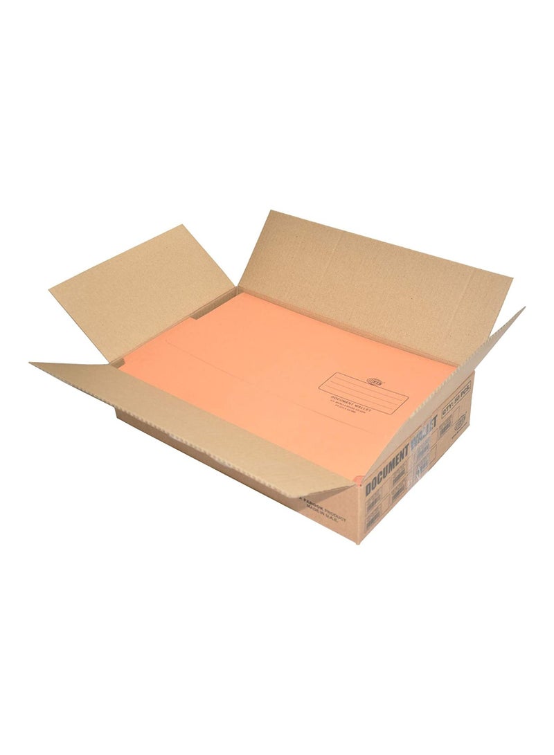 FIS FIS Document Wallets Orange Color, Pack of 50 Pcs, 320 gsm, F/S (210 x 330mm) Size - FSFF8OR  - Image 3
