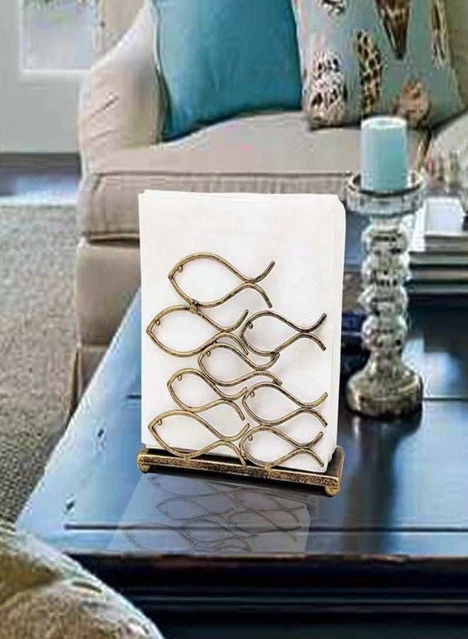 OwlGift Fish Design Napkin Holder, Ocean Serviette Dispenser, Marine Cocktail Tissue Storage Organizer, Mail Letter Sorter Rack, Document File Organizer – Bronze - Image 3
