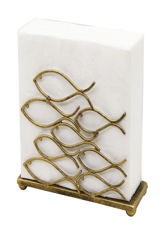 OwlGift Fish Design Napkin Holder, Ocean Serviette Dispenser, Marine Cocktail Tissue Storage Organizer, Mail Letter Sorter Rack, Document File Organizer – Bronze - Image 1