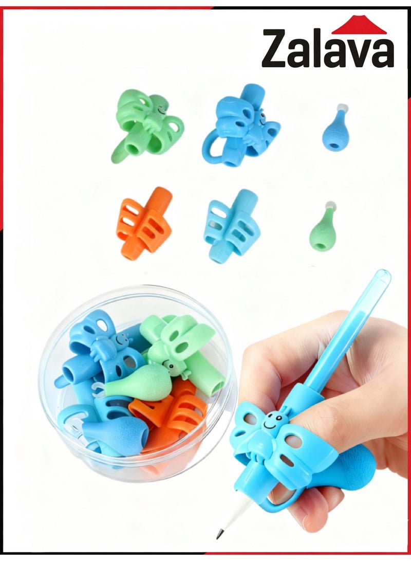 Zalava 6 Pcs Pencil Grips Pencil Holder for Kids, Writing Assistive Grip Devices Ergonomic, Comfortable Finger Holders for Beginners Suitable for Left-Handed and Right-Handed Users to Improve Writing Habits Effortlessly - Image 1