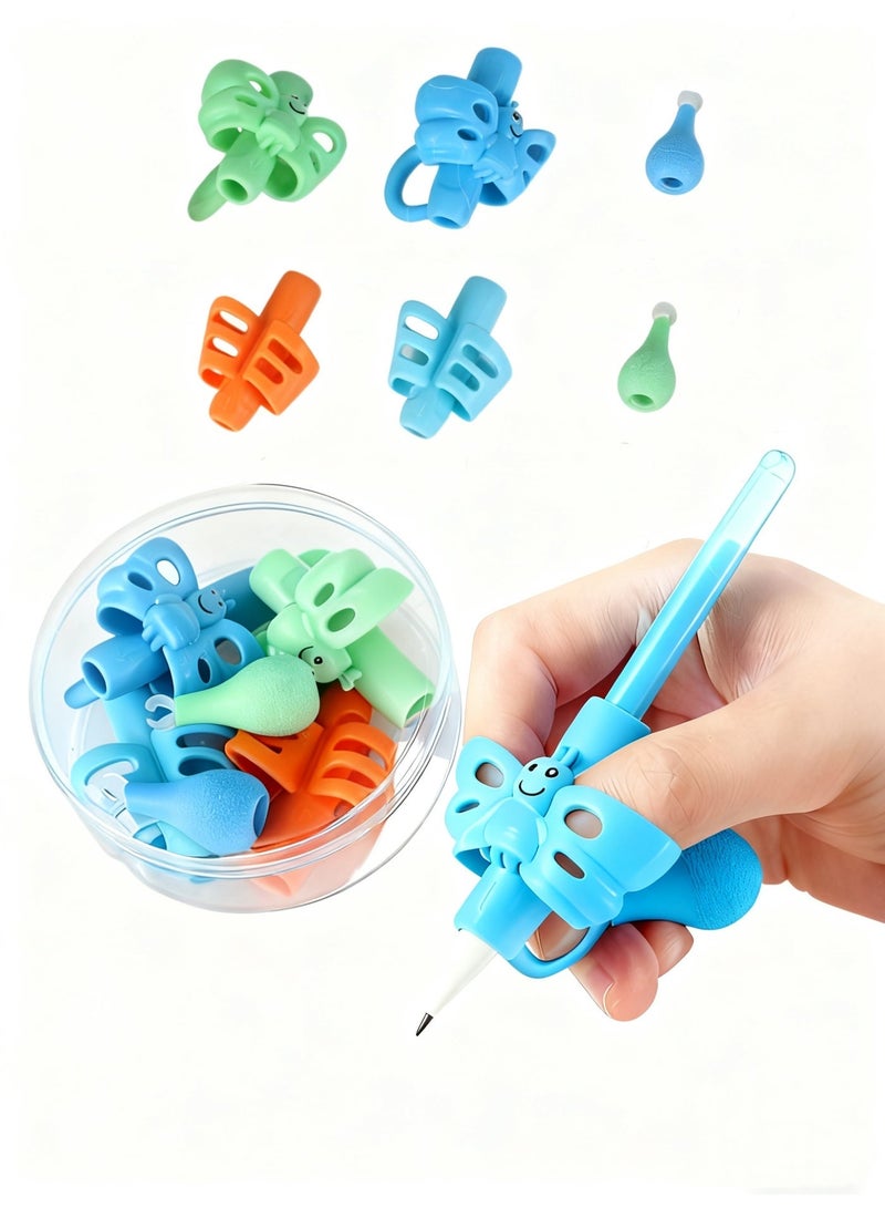 Zalava 6 Pcs Pencil Grips Pencil Holder for Kids, Writing Assistive Grip Devices Ergonomic, Comfortable Finger Holders for Beginners Suitable for Left-Handed and Right-Handed Users to Improve Writing Habits Effortlessly - Image 2