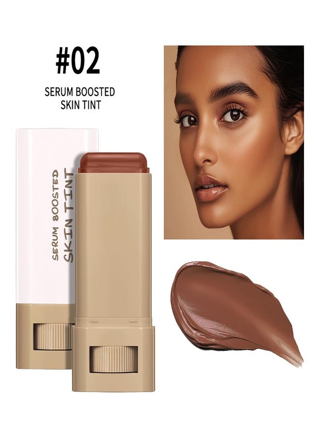 Tiejdhr 6 Colors Foundation Stick Beauty Balm Serum Boosted Skin Tinted Balm Concealer, Long-lasting Coverage, Even Skin Tone Portable Moisturizing Essence Stick (# 02, 0.64 Oz) - Image 2