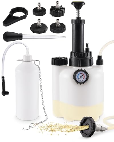 FAITIO 3L Brake Fluid Bleeder Kit w/ 1L Catch Bottle, Pressure Brake Bleeding Tool, Manual Power Bleeder Pump for Flush Brakes and Clutch Systems, Includes 43.5/45/49.5/50.7mm Master Cylinders Caps - Image 1
