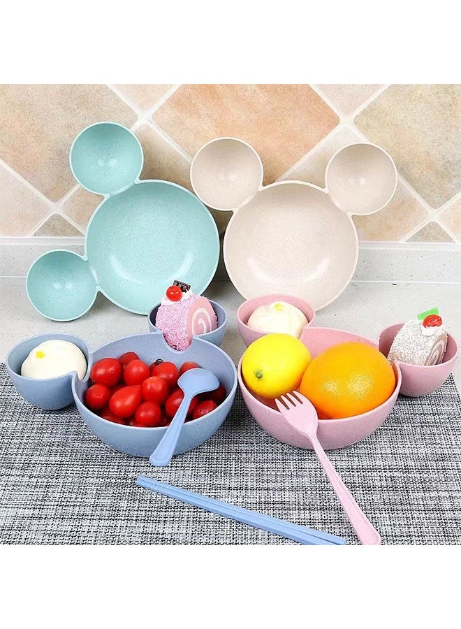Student Dinner Plate, Unbreakable Cereal Bowls - Wheat Straw Fiber Lightweight Bowl Sets 4 - Dishwasher & Microwave Safe - for Home Kitchen Student - Image 1