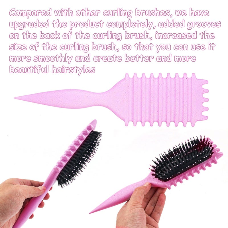 UVZNUMG Curl Defining Brush, 1 PCS Curly Hair Brush, Brush for Curly Hair, for Combing and Shaping Men's and Women's Curls to Reduce Pulling (Pink) - Image 2