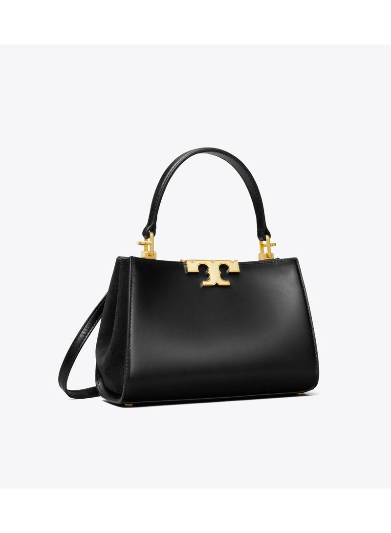 Burch Tory Burch Mini Eleanor Leather Satchel Bag, Women's Cross Body Bag, Women's Tote Bag, Women's Hand Bag, Women's Shoulder Bag, Women's Travel Bag, Black-20cm - Image 4