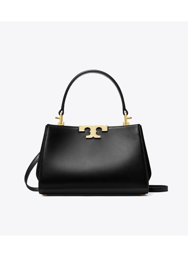 Burch Tory Burch Mini Eleanor Leather Satchel Bag, Women's Cross Body Bag, Women's Tote Bag, Women's Hand Bag, Women's Shoulder Bag, Women's Travel Bag, Black-20cm - Image 1