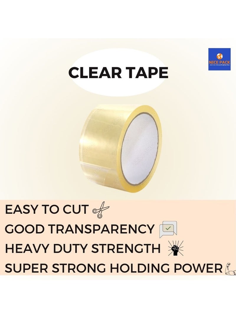 Nice Pack 2 inch 50 yards Clear Packing Tape for Shipping, Moving, Packaging - 1 Rolls  - Image 3