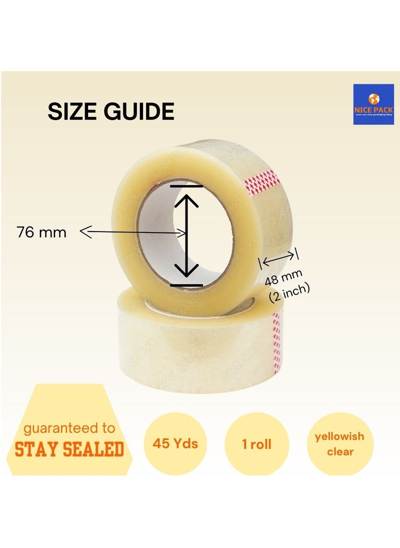 Nice Pack 2 inch 50 yards Clear Packing Tape for Shipping, Moving, Packaging - 1 Rolls  - Image 2