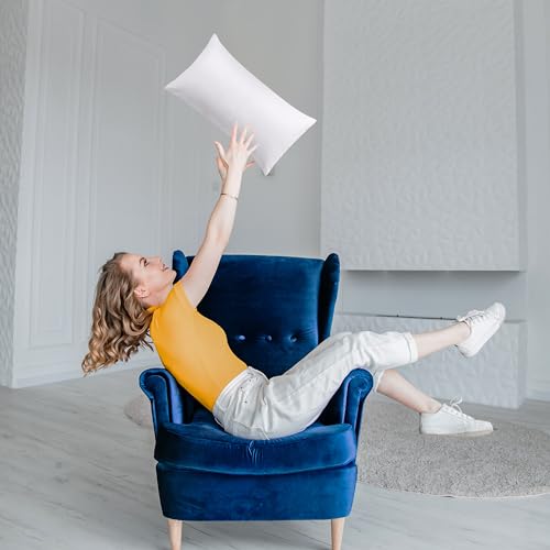 Utopia Bedding Throw Pillows (Pack of 2, White), 16 x 24 Inches Indoor Decorative Pillow Insert for Sofa, Bed and Couch - Image 3