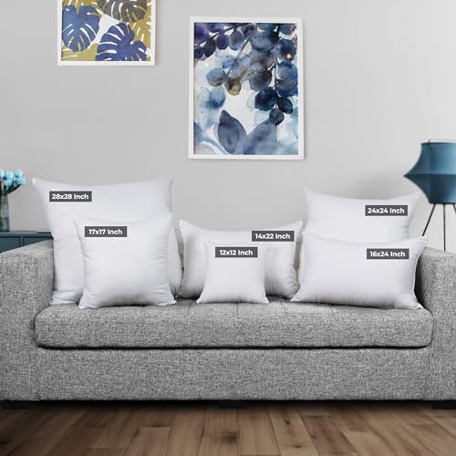 Utopia Bedding Throw Pillows (Pack of 2, White), 16 x 24 Inches Indoor Decorative Pillow Insert for Sofa, Bed and Couch - Image 2