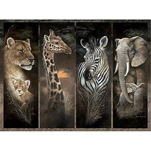 Bits and Pieces – 3000 Piece Jigsaw Puzzle for Adults – Pride of Africa by Artist Ruane Manning - African Jungle Animals: Lions, Giraffes, Elephants and Zebras Jigsaw Puzzle - Image 1