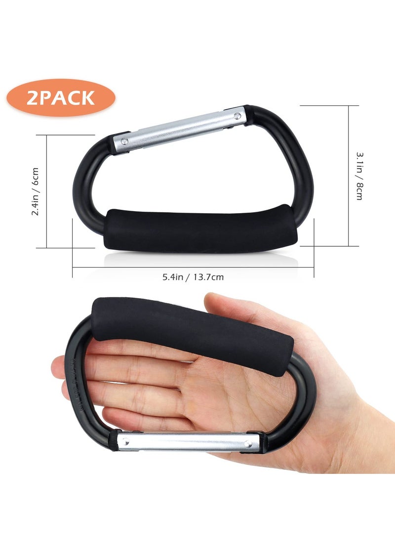 Generic 2PCS Shopping Bag Holder Handle Carrier Tool Multi Purpose Snap Hook Stroller Hook Set Organizer Accessories with Soft Foam Grip for Hanging  - Image 2