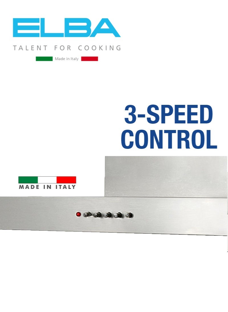 ELBA Hood 90 CM, T Shape, Slim Hood, 3 Speed Level, 100 M3 Fan Power, Carbon Filter - Image 2