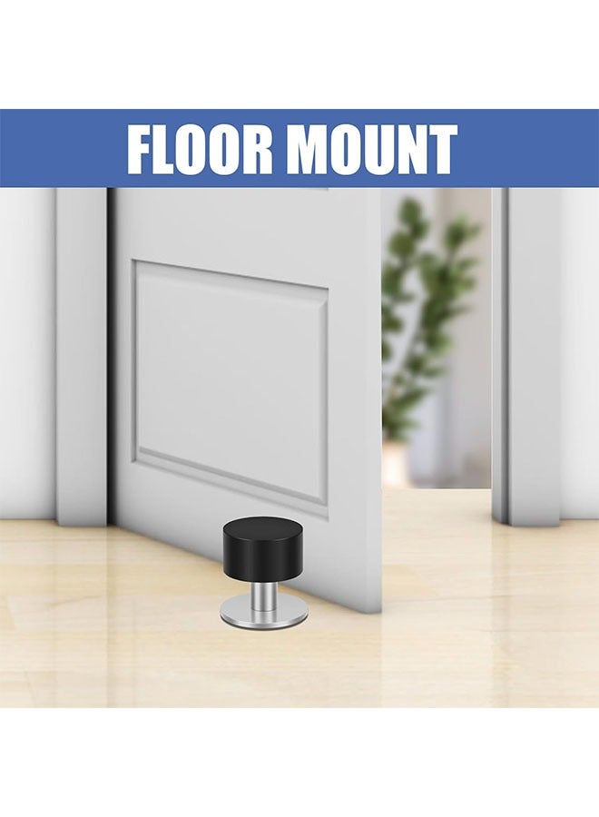 2-Piece Door Stoppers Stop with Stickers, Self-Adhesive Door Stops with Black Rubber Bumper  Stainless Steel Body, Heavy Duty Door Knob Wall Protector Sound Dampening for Home Office - Image 5