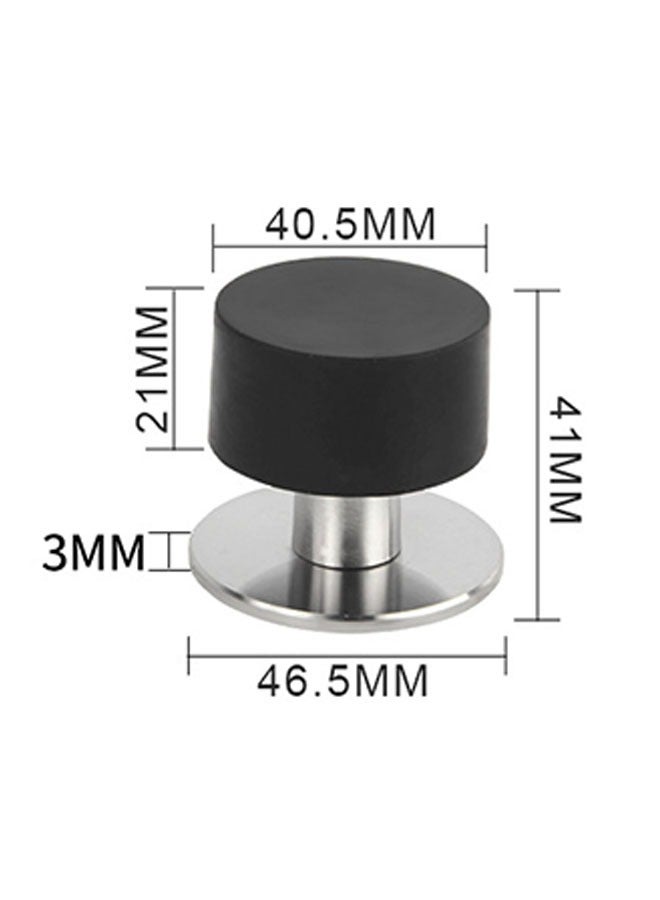 2-Piece Door Stoppers Stop with Stickers, Self-Adhesive Door Stops with Black Rubber Bumper  Stainless Steel Body, Heavy Duty Door Knob Wall Protector Sound Dampening for Home Office - Image 2