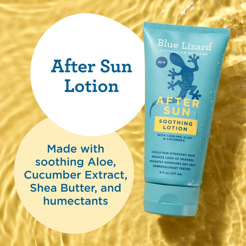 BLUE LIZARD After Sun Soothing Lotion, Lightweight Formula with Shea Butter, Soothes and Moisturizes, Proven to Reduce the Look of Redness, Instant Hydration, Vegan, Hypoallergenic, 6 oz. - Image 3