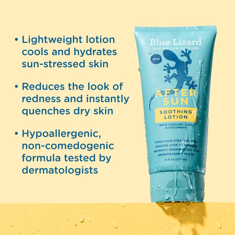 BLUE LIZARD After Sun Soothing Lotion, Lightweight Formula with Shea Butter, Soothes and Moisturizes, Proven to Reduce the Look of Redness, Instant Hydration, Vegan, Hypoallergenic, 6 oz. - Image 2