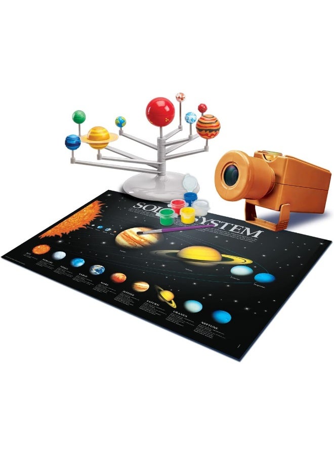4m مجموعة استكشاف الفضاء للأطفال المدعومة بالطاقة البخارية 4M – بناء ورسم كوكب النظام الشمسي، إنشاء جهاز عرض فضائي، تزيين نجوم متوهجة وعرض شرائح وبوستر – مجموعة اكتشاف STEM للأعمار 5 وما فوق / 00-05537 - Image 3