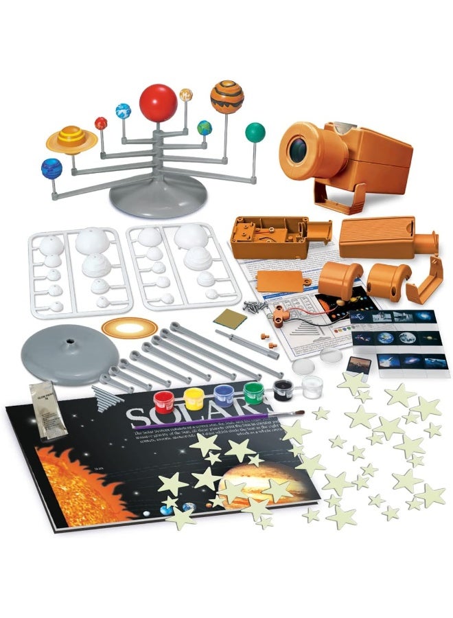 4m مجموعة استكشاف الفضاء للأطفال المدعومة بالطاقة البخارية 4M – بناء ورسم كوكب النظام الشمسي، إنشاء جهاز عرض فضائي، تزيين نجوم متوهجة وعرض شرائح وبوستر – مجموعة اكتشاف STEM للأعمار 5 وما فوق / 00-05537 - Image 2