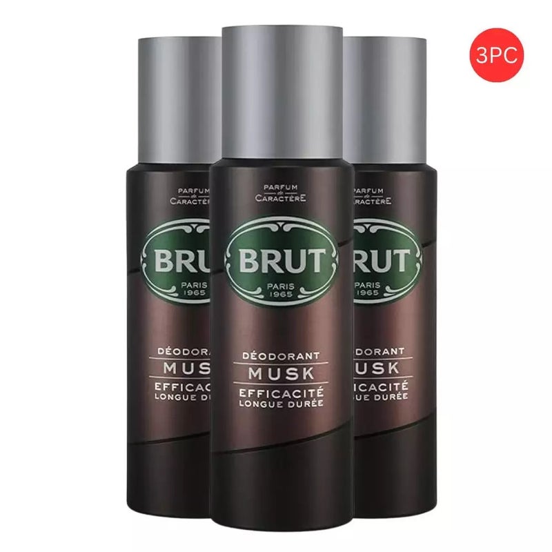 Brut Musk Deodorant Body Spray- 3X200ml