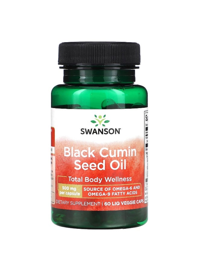 SWANSON زيت بذور الكمون الأسود من سوانسون، 500 ملغ، 60 كبسولة نباتية سائلة - Image 1