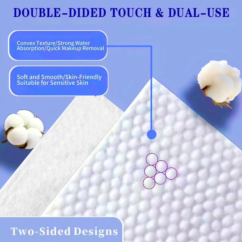 KeeiZoes Disposable Face Towel 100 Count, Soft Cotton Clean Skin Face Towels, Dry Wipes Cotton Facial Towels Wash Cloths Tissue Thickened, Disposable Face Towelettes for Cleansing, Makeup Remover and Skincare - Image 2