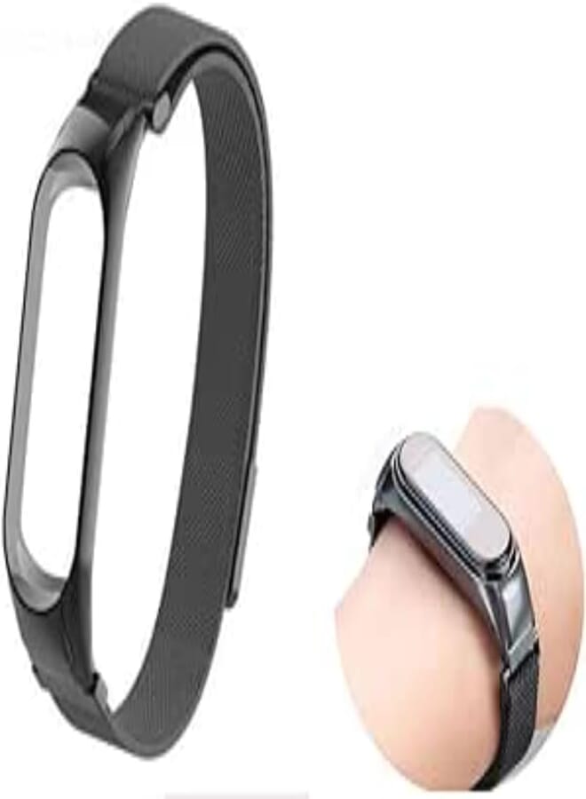 G-Power Stainless Steel Replacement Wrist Band Strap With Elegant Simple Design And High Elasticity Specially For Xiaomi Mi Watch Band 5 - Black
