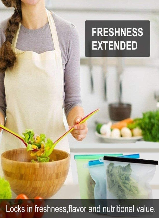 Ansawi Reusable Washable Leak-Proof Silicone Food Storage Preservation Bag Airtight Seal Fridge Storage Pouch Microwave, Dishwasher Safe BPA- (1000 Ml Pack of 2) - Image 4