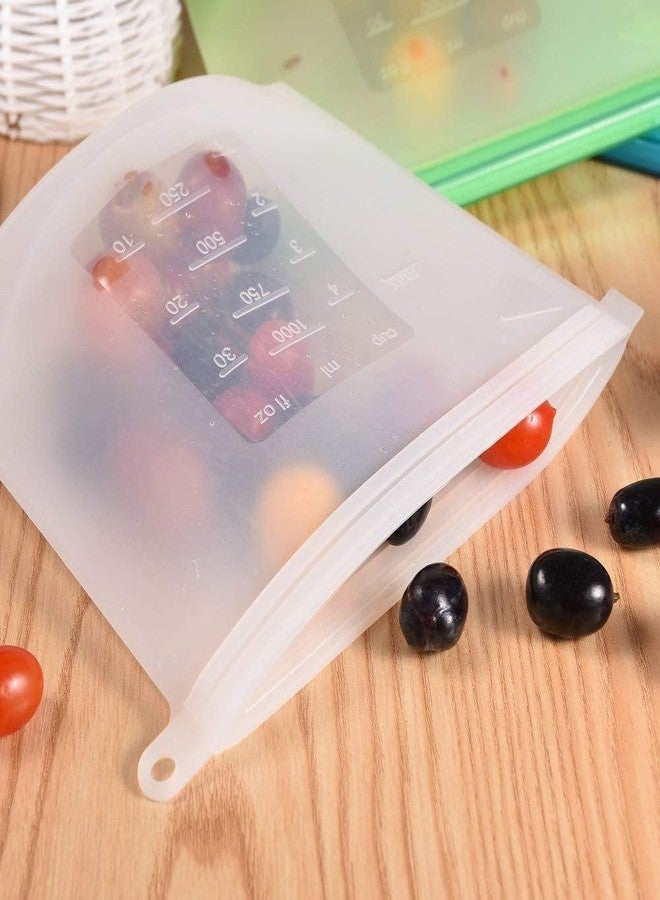 Ansawi Reusable Washable Leak-Proof Silicone Food Storage Preservation Bag Airtight Seal Fridge Storage Pouch Microwave, Dishwasher Safe BPA- (1000 Ml Pack of 2) - Image 5