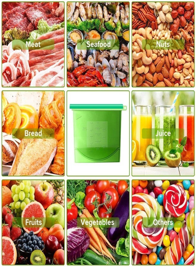 Ansawi Reusable Washable Leak-Proof Silicone Food Storage Preservation Bag Airtight Seal Fridge Storage Pouch Microwave, Dishwasher Safe BPA- (1000 Ml Pack of 2) - Image 3