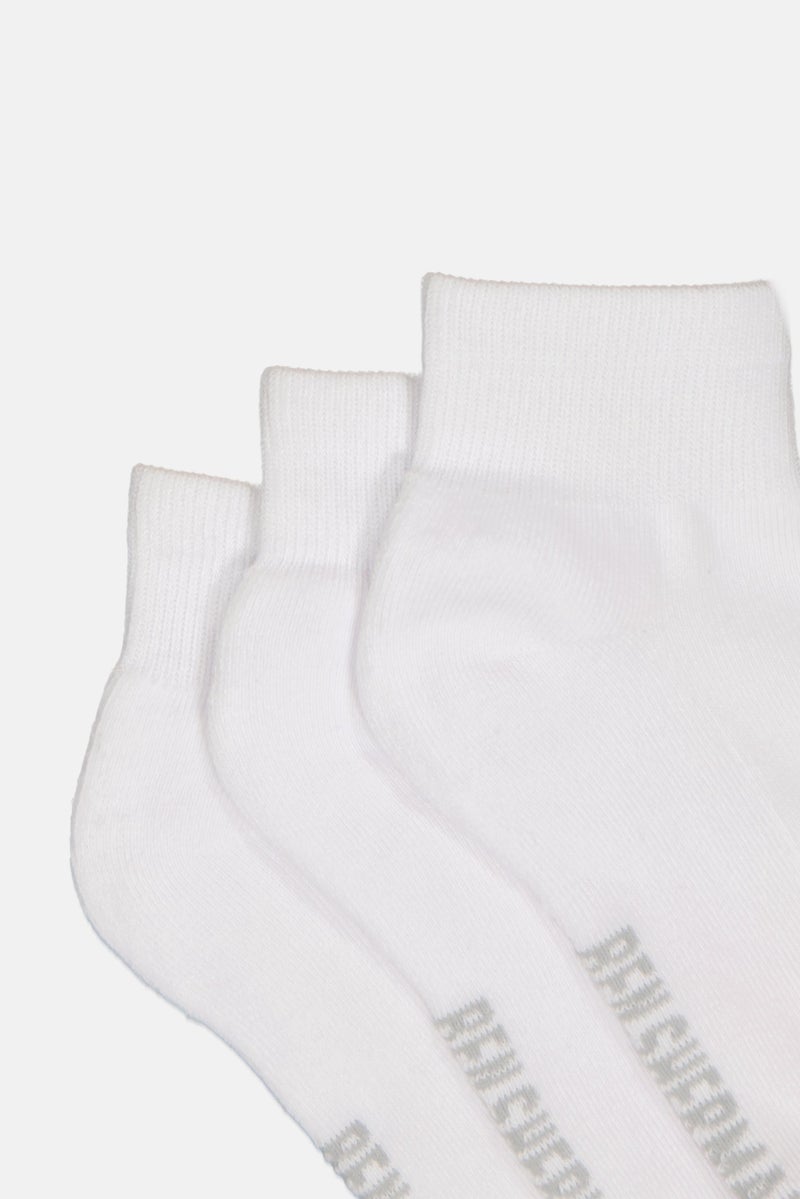 Ben Sherman Men 8 Pairs Brand Logo Quarter Cut Socks, White  - Image 2