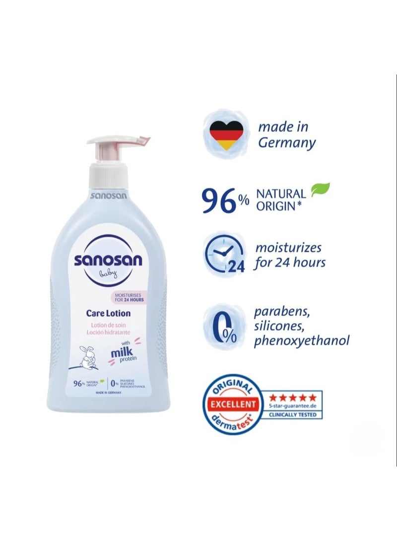 sanosan Two bottles of Sanosan Baby Care Lotion – with natural milk protein and 24-hour hydration (2 x 500ml) - Image 3