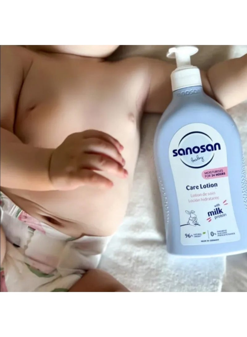 sanosan Two bottles of Sanosan Baby Care Lotion – with natural milk protein and 24-hour hydration (2 x 500ml) - Image 4