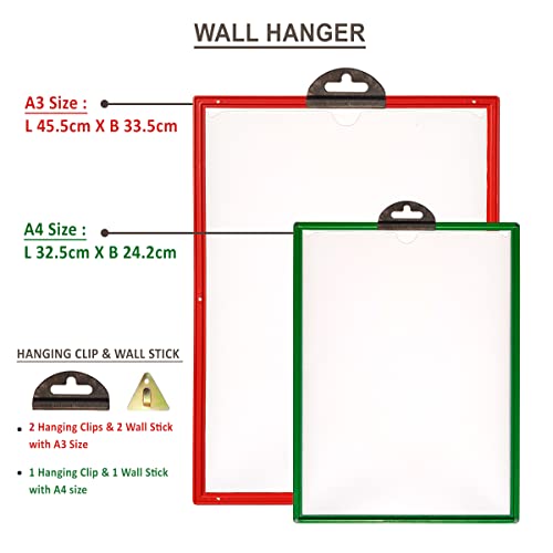 Infomate A4 Paper Wall Hanging Display Pocket File Folder, Black, Pack of 3, 32.5 cm x 24 cm x 0.5 cm - Image 3
