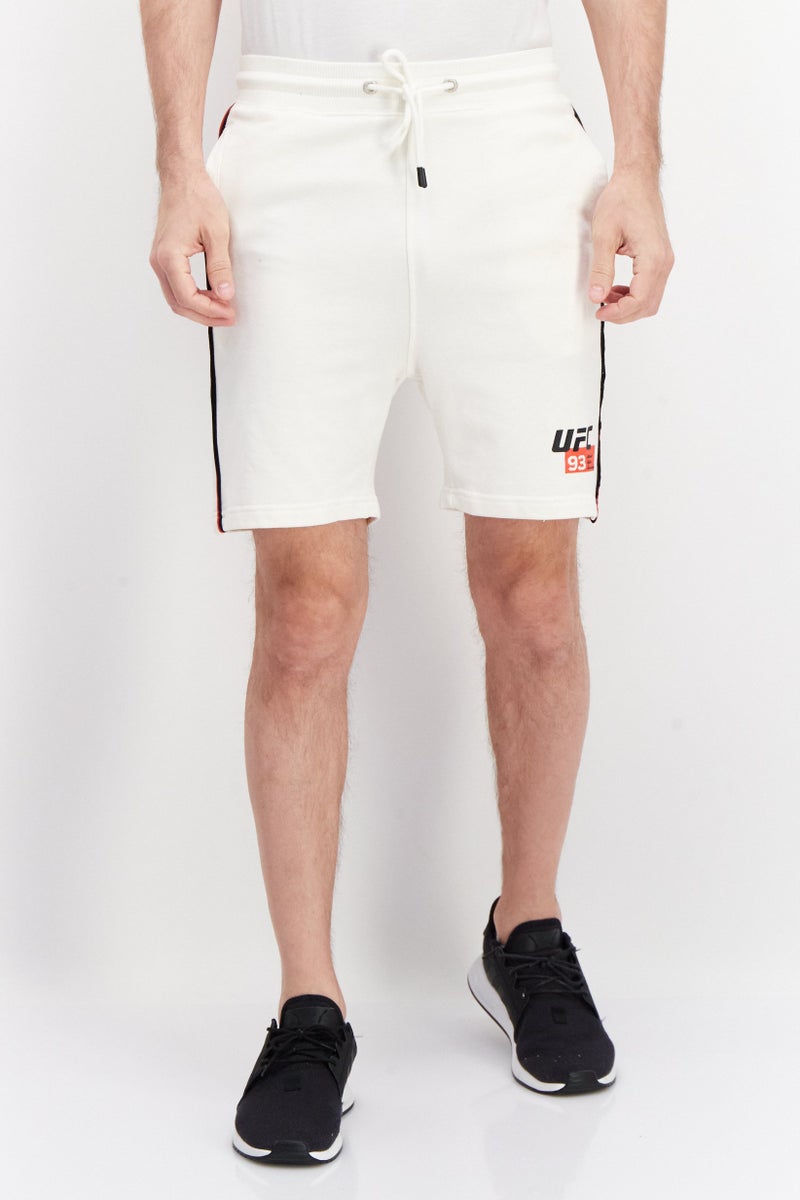 Ufc Men Sportswear Fit Brand Logo Training Sweat Shorts, Off White - Image 1