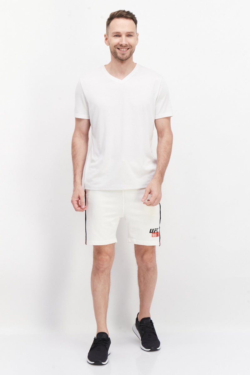 Ufc Men Sportswear Fit Brand Logo Training Sweat Shorts, Off White - Image 3