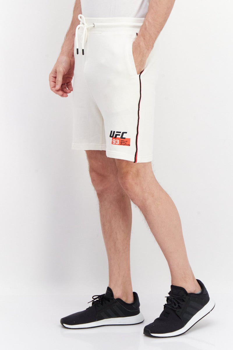 Ufc Men Sportswear Fit Brand Logo Training Sweat Shorts, Off White - Image 4