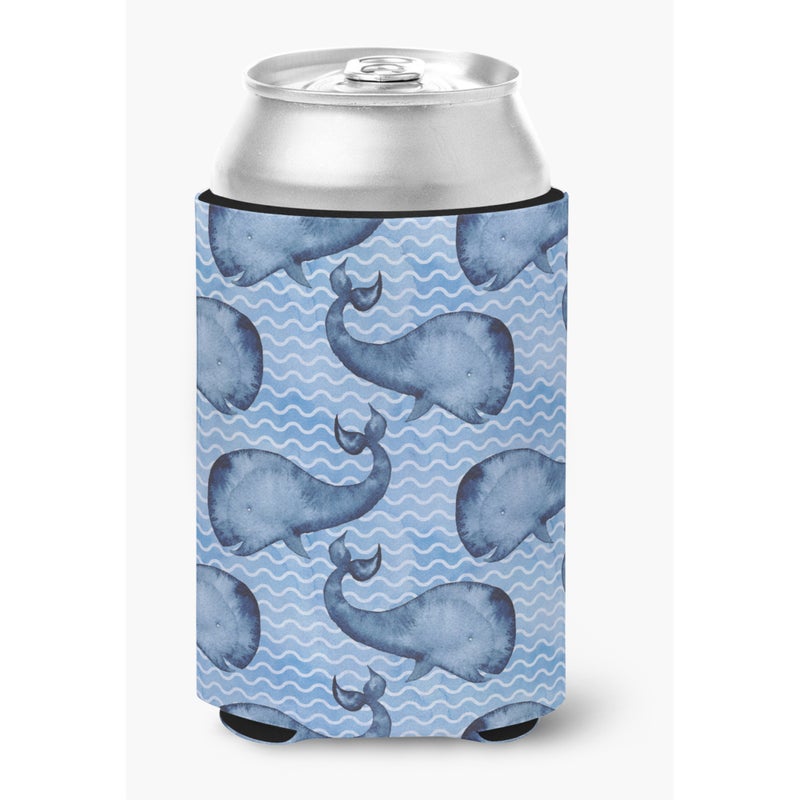 Caroline's Treasures ""Caroline's Treasures Beach Watercolor Whales Decorative Can Hugger  Multicolor"" 