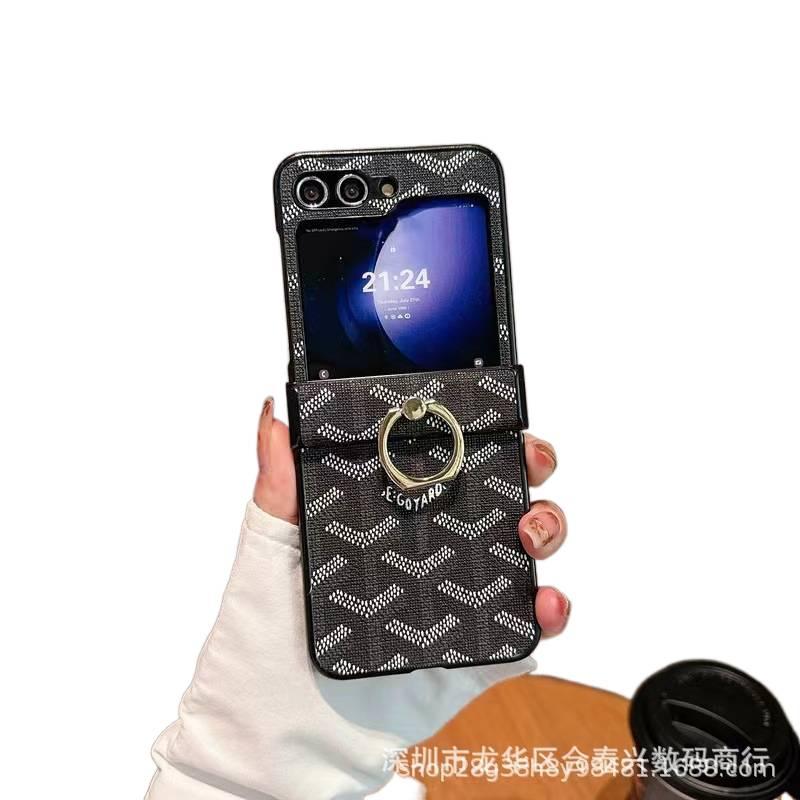 غطاء واقي بملمس باللون برتقالي جلد لـ Samsung Galaxy Z Fold 4 مع حماية من السقوط وحامل حلقة مع مقاوم للصدمات مع مقاوم للخدش للهدايا للاستخدام الشخصي للاستخدام المنزلي - Image 3
