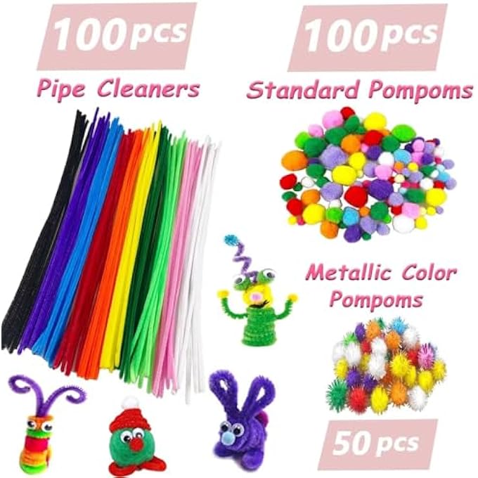 ARTS AND CRAFTS SUPPLIES FOR KIDS DIY CRAFT KITS ART SUPPLIES MATERIALS KIDS CRAFTS SET WITH PIPE CLEANERS CRAFT BOX PRESCHOOL HOMESCHOOL TOYS GIFT FOR BOYS AND GIRLS AGE 4 5 6 7 8 - Image 2
