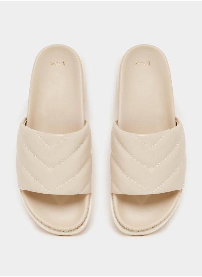 Styli Leather Look Comfort Sandals  - Image 5