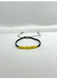 Kehribar Point Drop Amber Macrame Bracelet  - Image 3