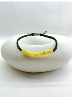 Kehribar Point Drop Amber Macrame Bracelet  - Image 1