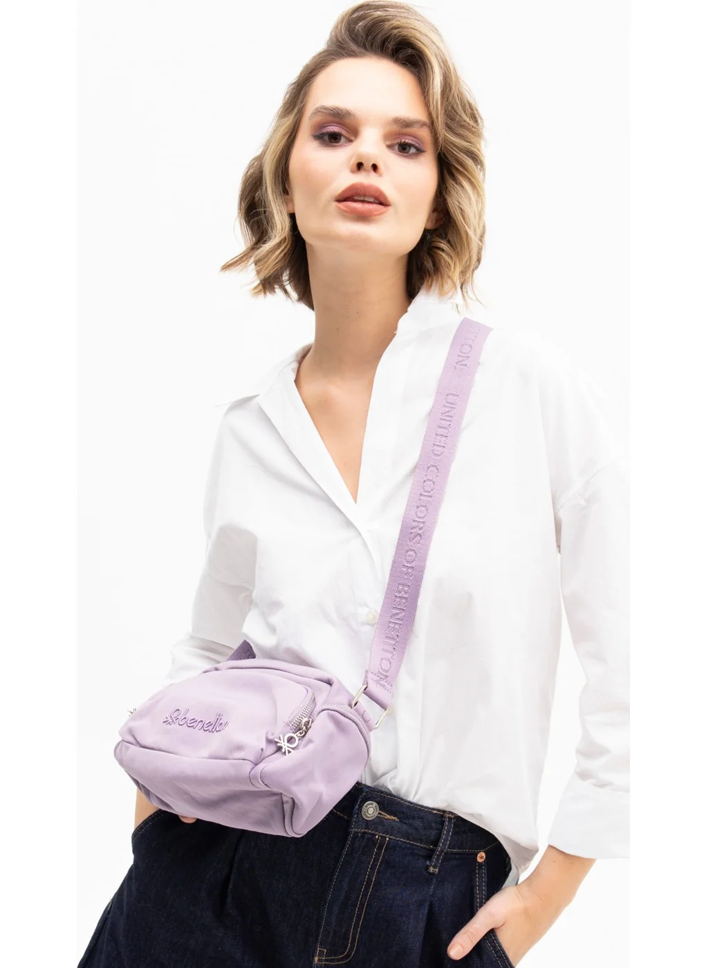 يونايتد كولورز أوف بينتيون Benetton Women's Crossbody Bag Lilac BNT1201