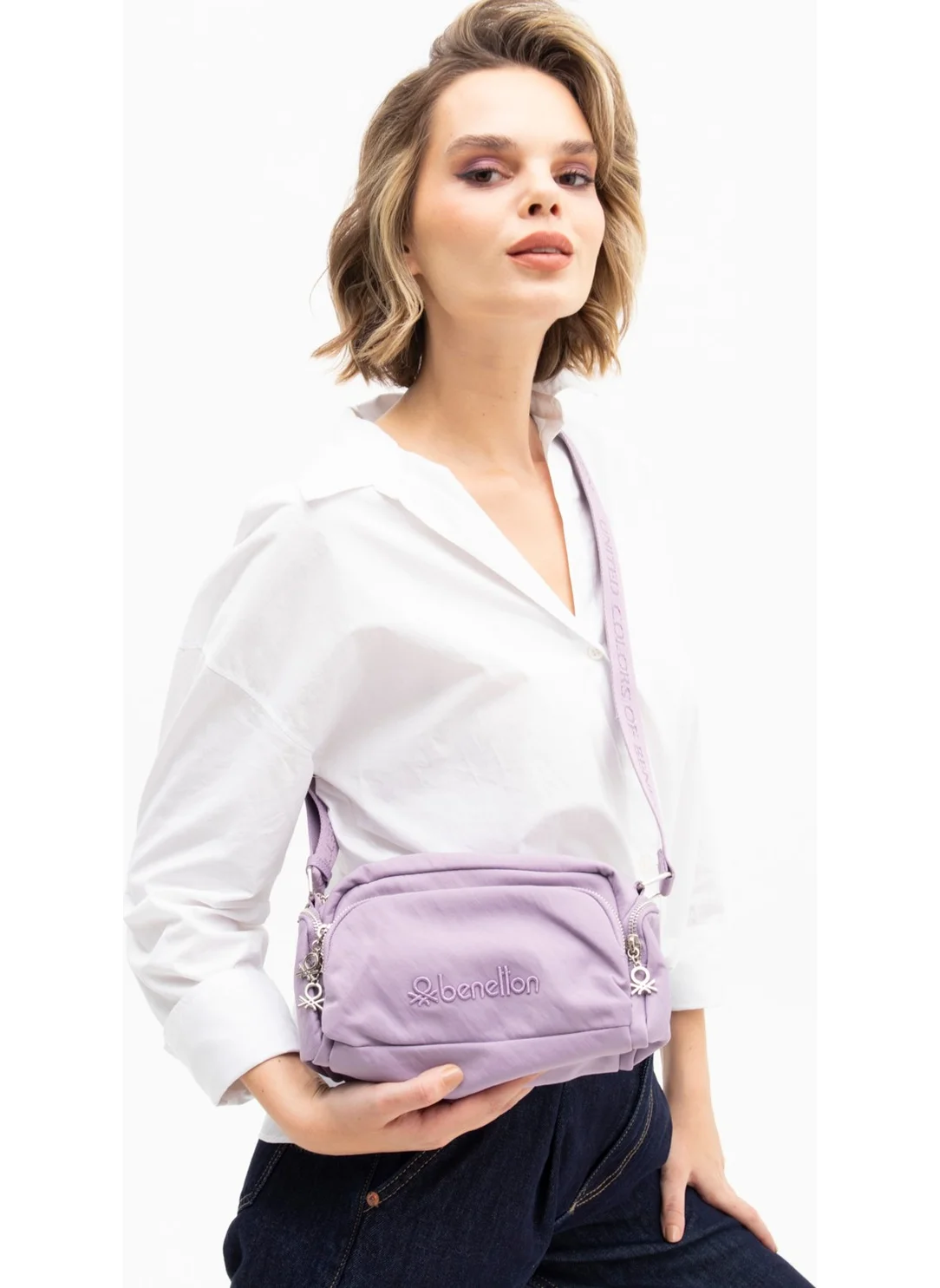 يونايتد كولورز أوف بينتيون Benetton Women's Crossbody Bag Lilac BNT1201